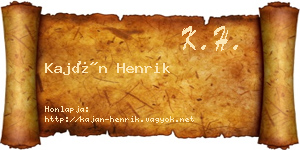 Kaján Henrik névjegykártya